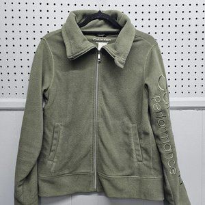 Calvin Klein Performance FullZip Collared Fleece Women's S (Green)